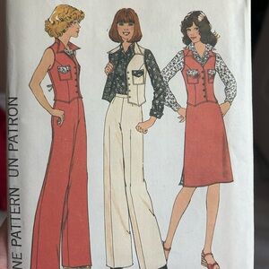 5/$25 simplicity 7489 pant, shirt, dress vest pattern size 10 🪡